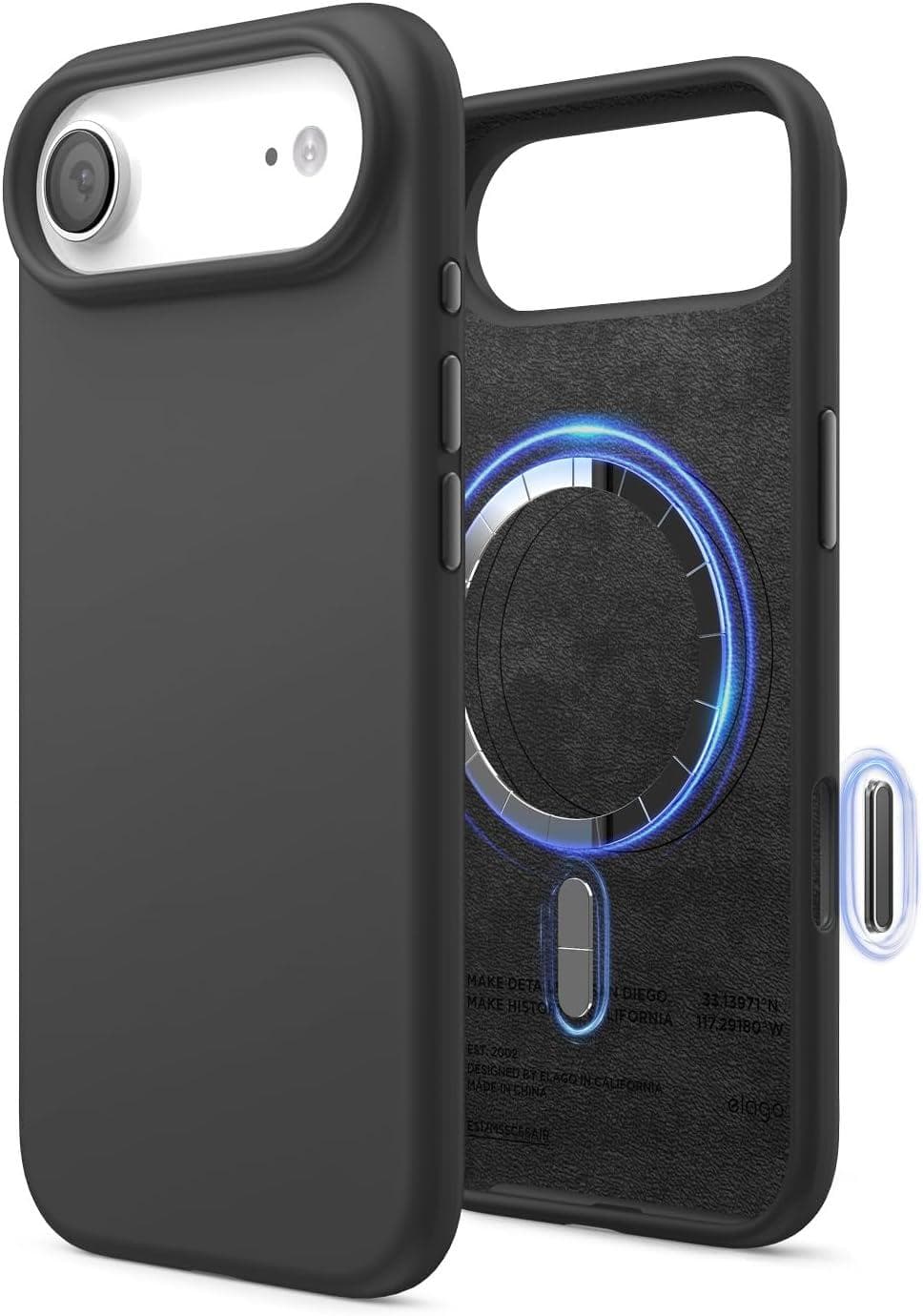Силиконов (TPU) калъф с MagSafe за iPhone 17 Air - Elago Magnetic Soft Silicone Case (черен)
