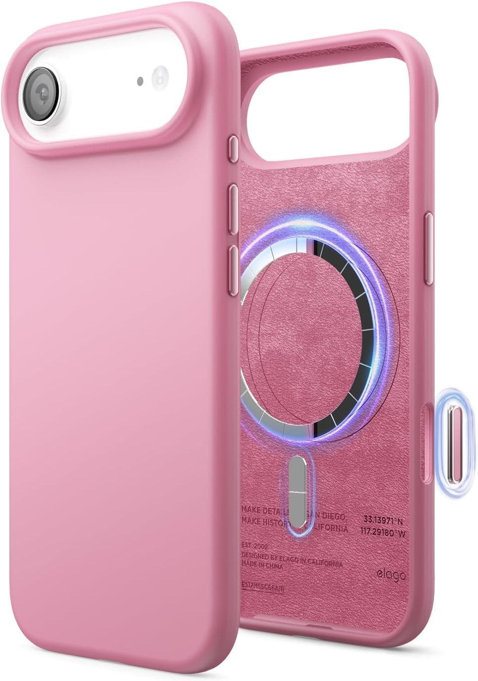 Силиконов (TPU) калъф с MagSafe за iPhone 17 Air - Elago Magnetic Soft Silicone Case (розов)