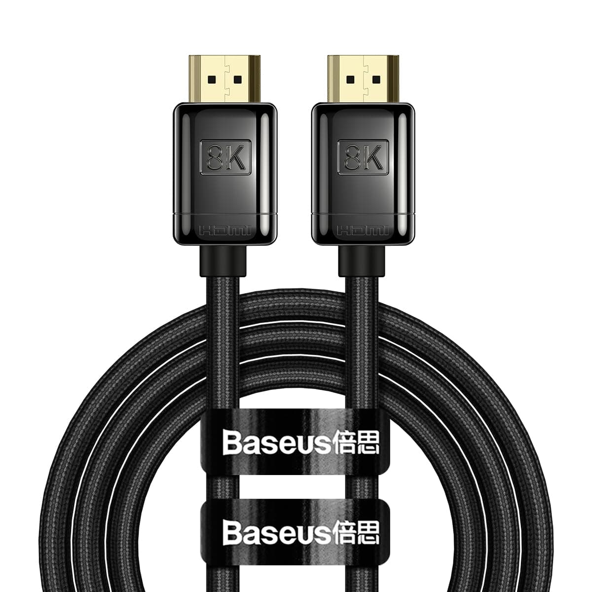 Кабел Baseus High Definition Series (WKGQ000101), от HDMI(м) към HDMI(м), 2м, черен, 8K 60Hz, 48 Gb/s