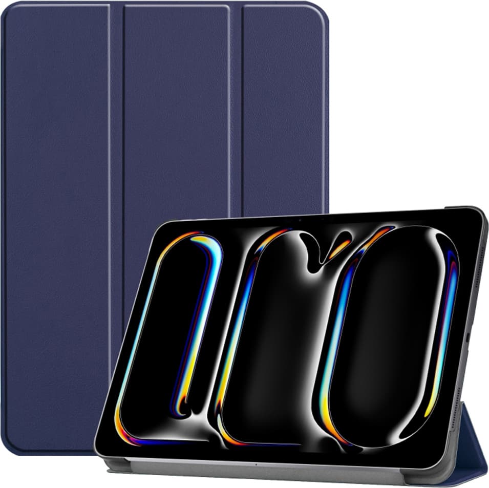 Кожен кейс и поставка за iPad Pro 13 (2024) - Techsuit FoldPro Leather Case (син)