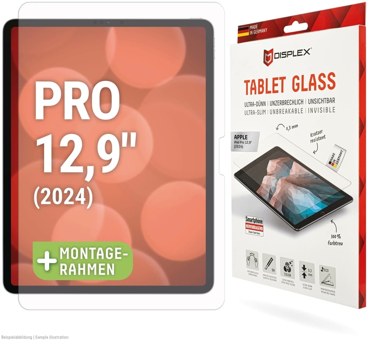 Калено стъклено защитно покритие за дисплея на iPad Pro 13 (2024) - Displex Tempered Glass Screen Protector 2.5D (прозрачен)