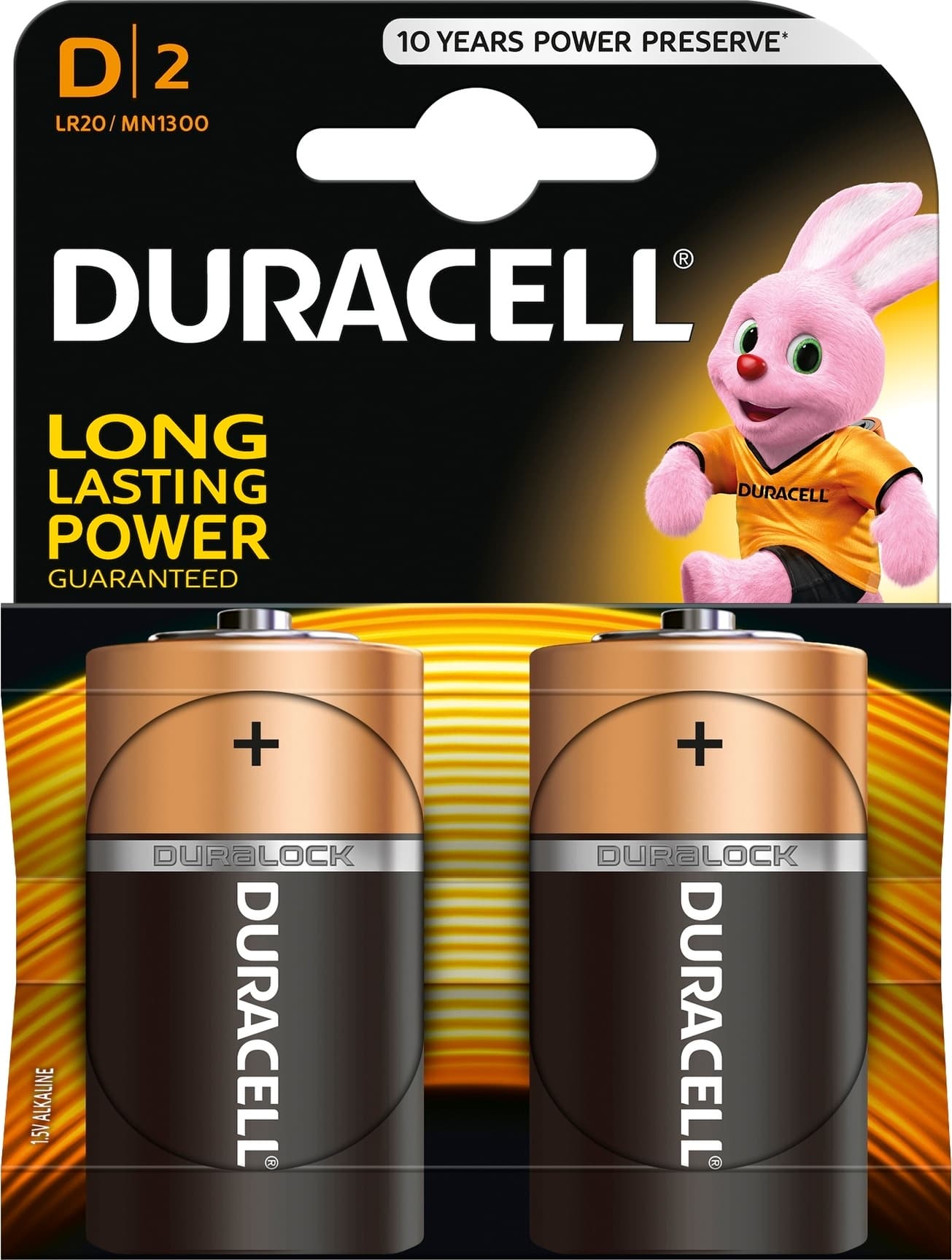 DURACELL Basic D алкални, батерии, 2 бр.
