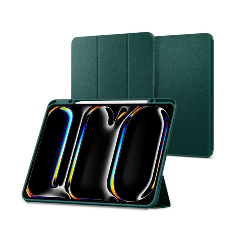 Термополиуретанов (TPU) кейс и поставка за iPad Pro 13 (2024) - Spigen Urban Fit Case (зелен)