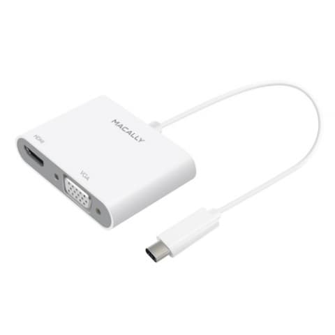 Адаптер за свързване от USB-C към VGA и HDMI 4K - Macally USB-C to VGA and HDMI Adapter