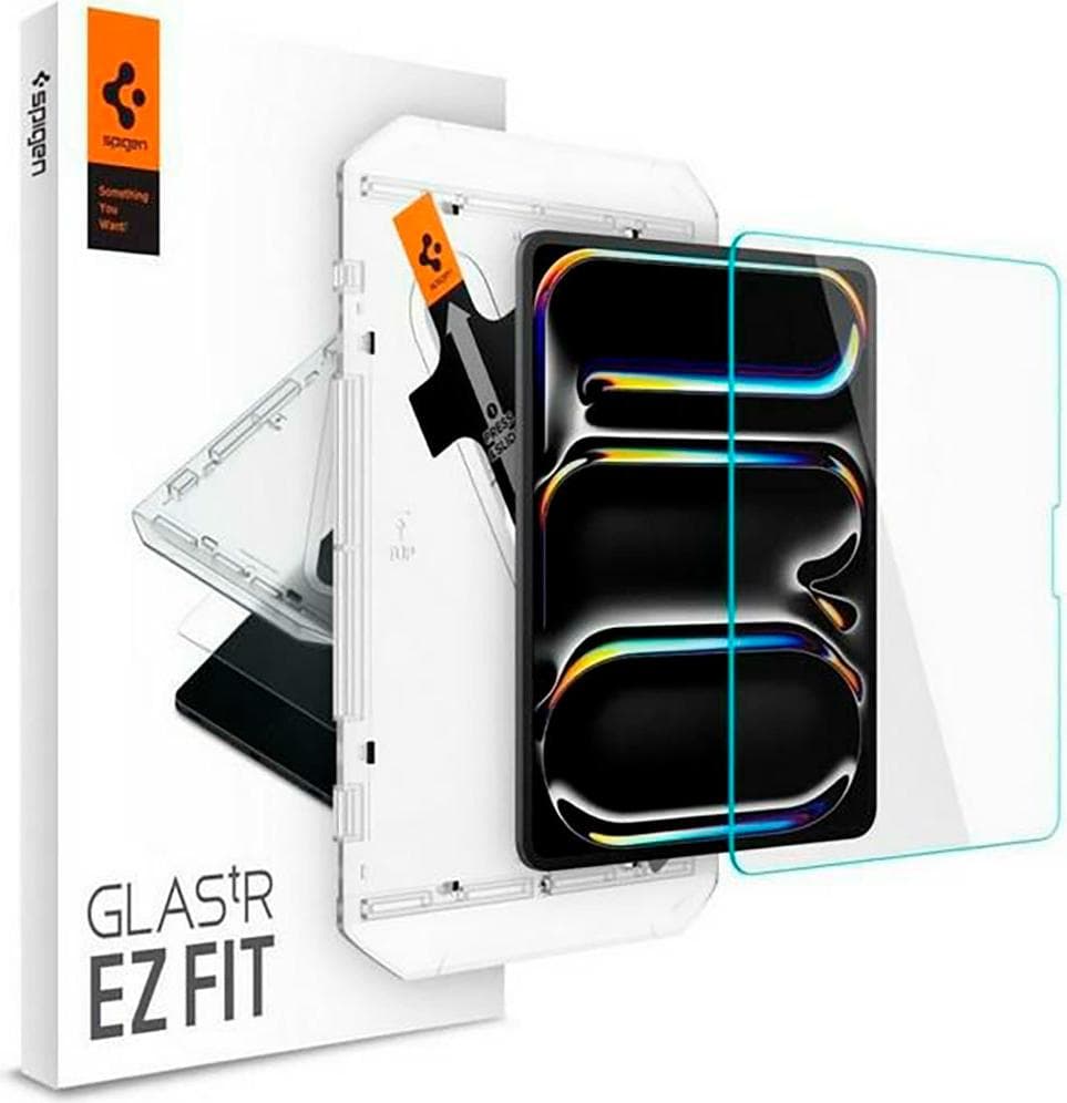 Висококачествено стъклено защитно покритие за дисплея на iPad Pro 13 (2024) - Spigen Tempered Glass GLAS.tR EZ Fit (прозрачно)
