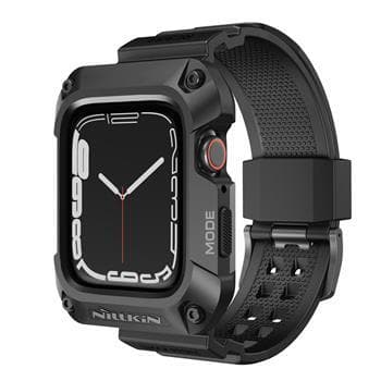 Удароустойчив алуминиев кейс от най-висок клас с вградена каишка за Apple Watch 45мм - Nillkin DynaGuard Watch Strap and Case (черен)