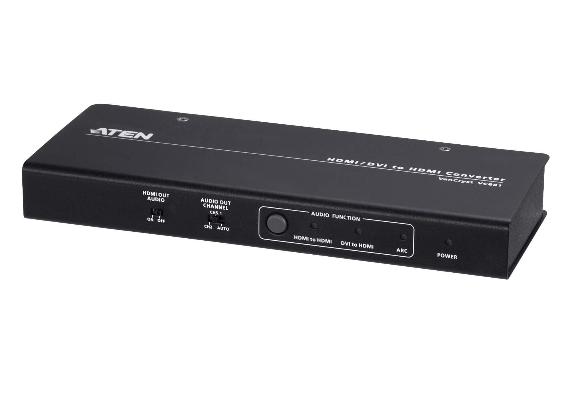 Конвертор ATEN VC881, от HDMI/DVI(ж) към HDMI(ж), черен