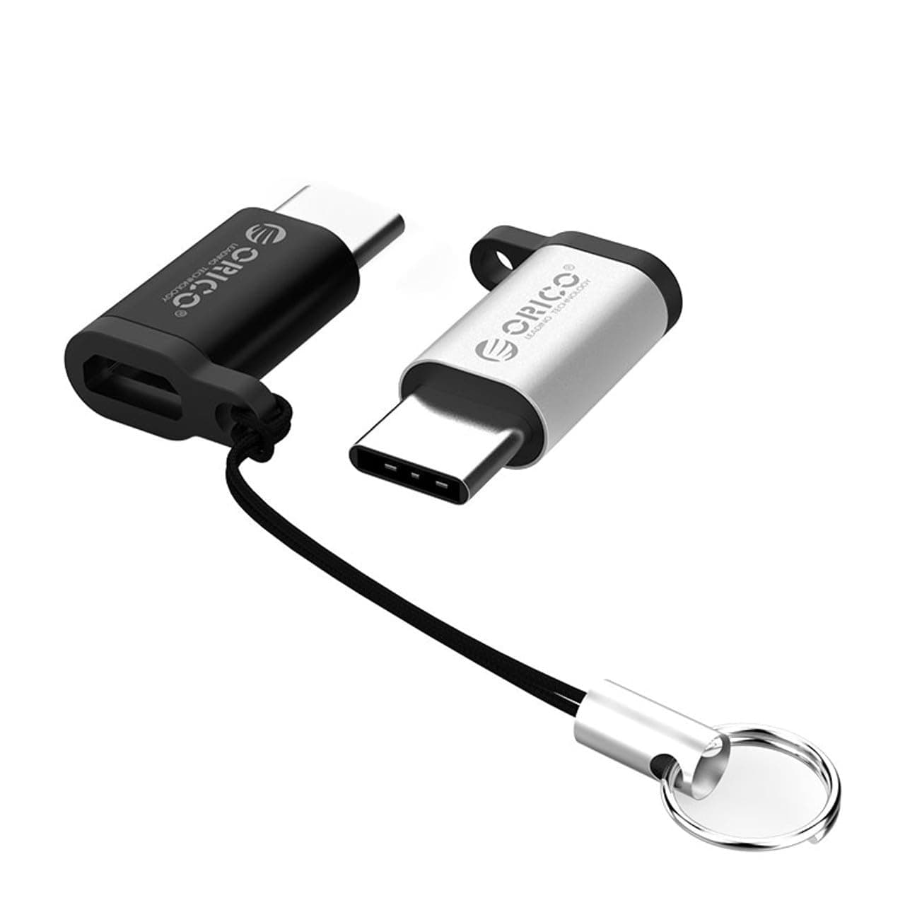 Адаптер от microUSB женско към USB-C мъжко за мобилни устройства с USB-C порт - Orico USB-C Male to MicroUSB Female Adapter (черен)