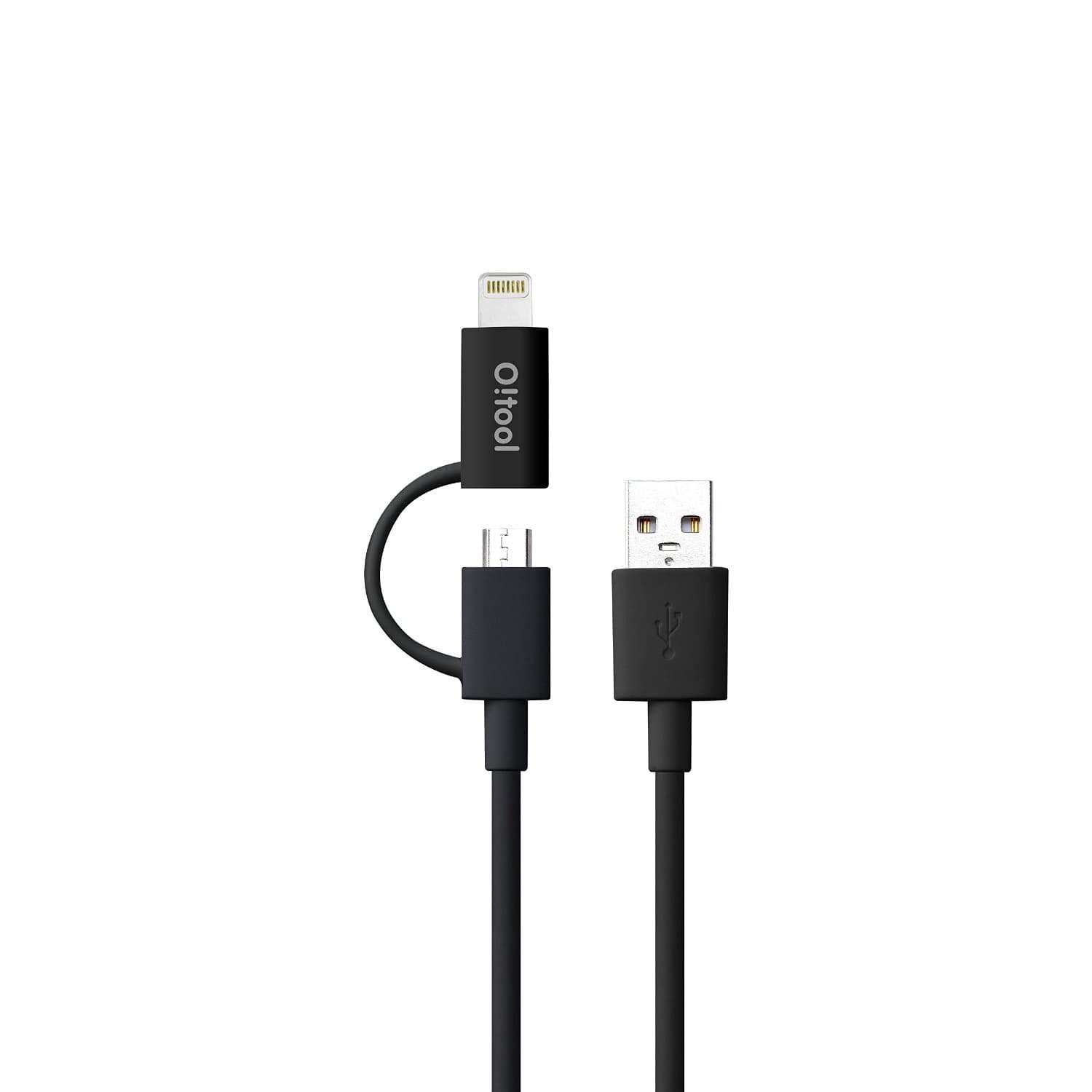 Сертифициран кабел 2в1 за Apple Lightning и MicroUSB устройства - Ozaki O!Tool Combo OT227BK Cable (черен)