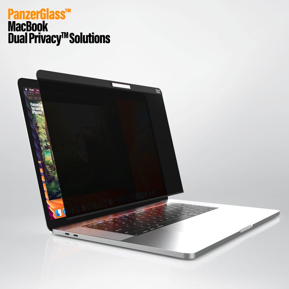Магнитно защитно покритие с определен ъгъл на виждане за дисплея на MacBook Pro Touch Bar 15 - PanzerGlass Magnetic Privacy (2016-2018)