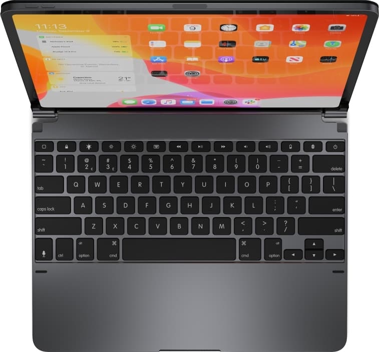 Безжична алуминиева клавиатура и поставка за iPad Pro 11 M1 (2021), iPad Pro 11 (2020), iPad Pro 11 (2018) - Brydge Pro Aluminium Bluetooth Keyboard QWERTZ (тъмносив)