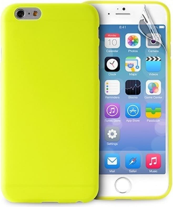 Ултра-тънък (0.30 mm) силиконов кейс за iPhone 6 Plus, iPhone 6S Plus - Puro Ultra-Slim silicone case (лайм-прозрачен)