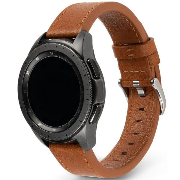 Кожена (естествена кожа) каишка за Galaxy Watch, Huawei Watch, Xiaomi, Garmin и други (20 мм) - Ringke Leather One Classic Band 20 mm (кафяв)