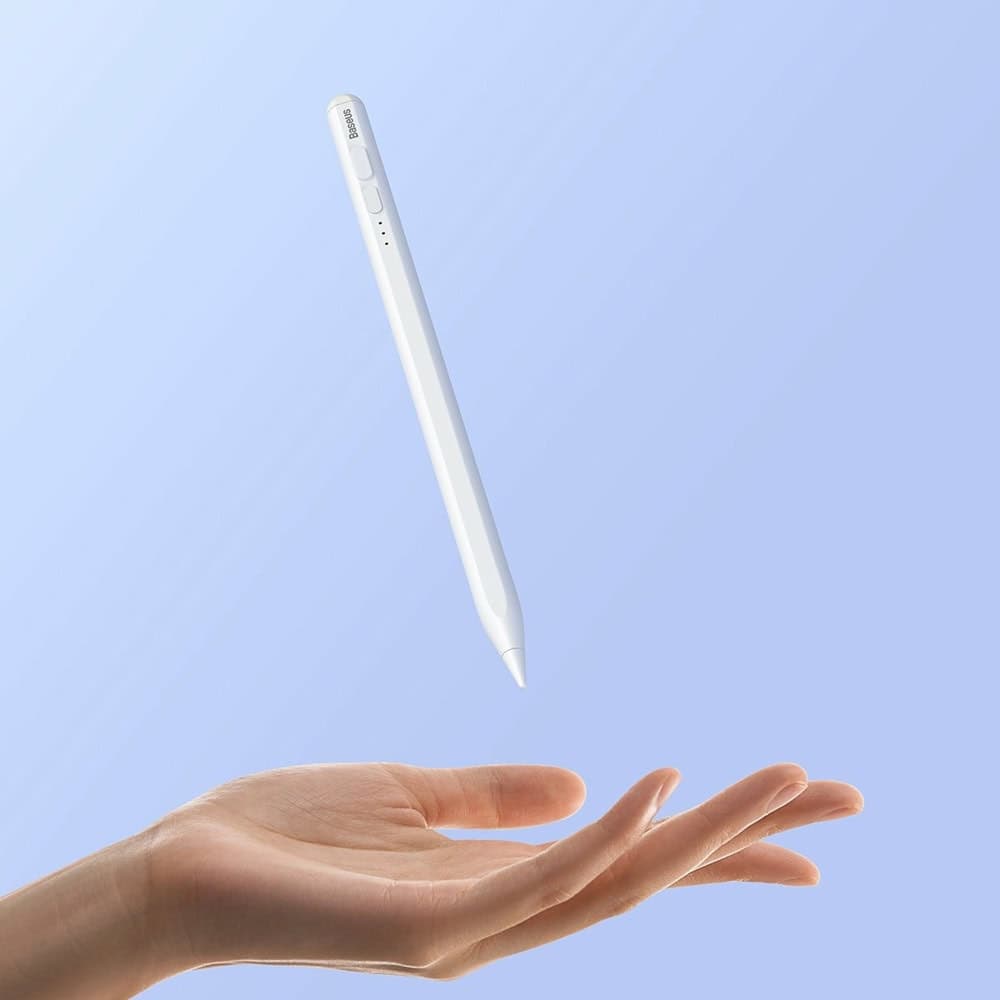 Стилус Baseus Smooth Writing 2 Stylus (SXBC060402), до 11 часа време на работа, защита срещу случайно докосване с дланта, за Apple iPad, бял
