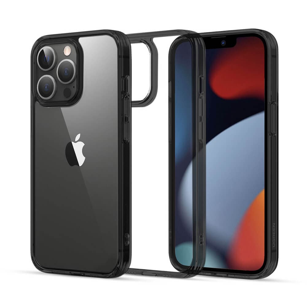 Калъф за Apple iPhone 13 Pro, хибриден, Ugreen Fusion Case (90201), удароустойчив, черен/прозрачен