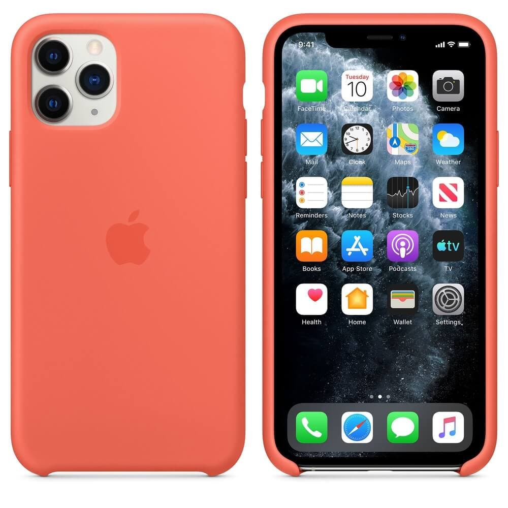 Калъф за Apple iPhone 11 Pro, силиконов, Apple Silicone Case MWYQ2ZM/A, оранжев