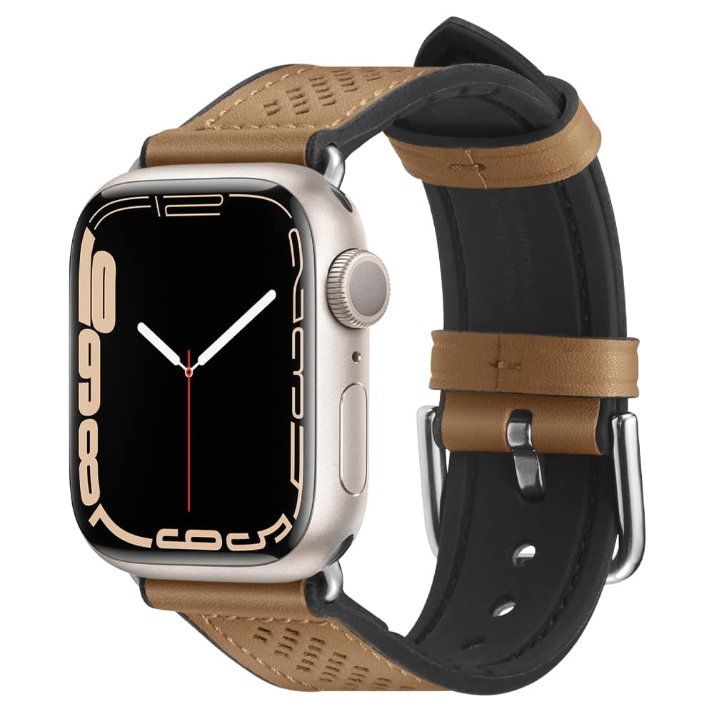 Кожена каишка за Apple Watch 38мм, 40мм, 41мм - Spigen Retro Fit Band (кафяв)