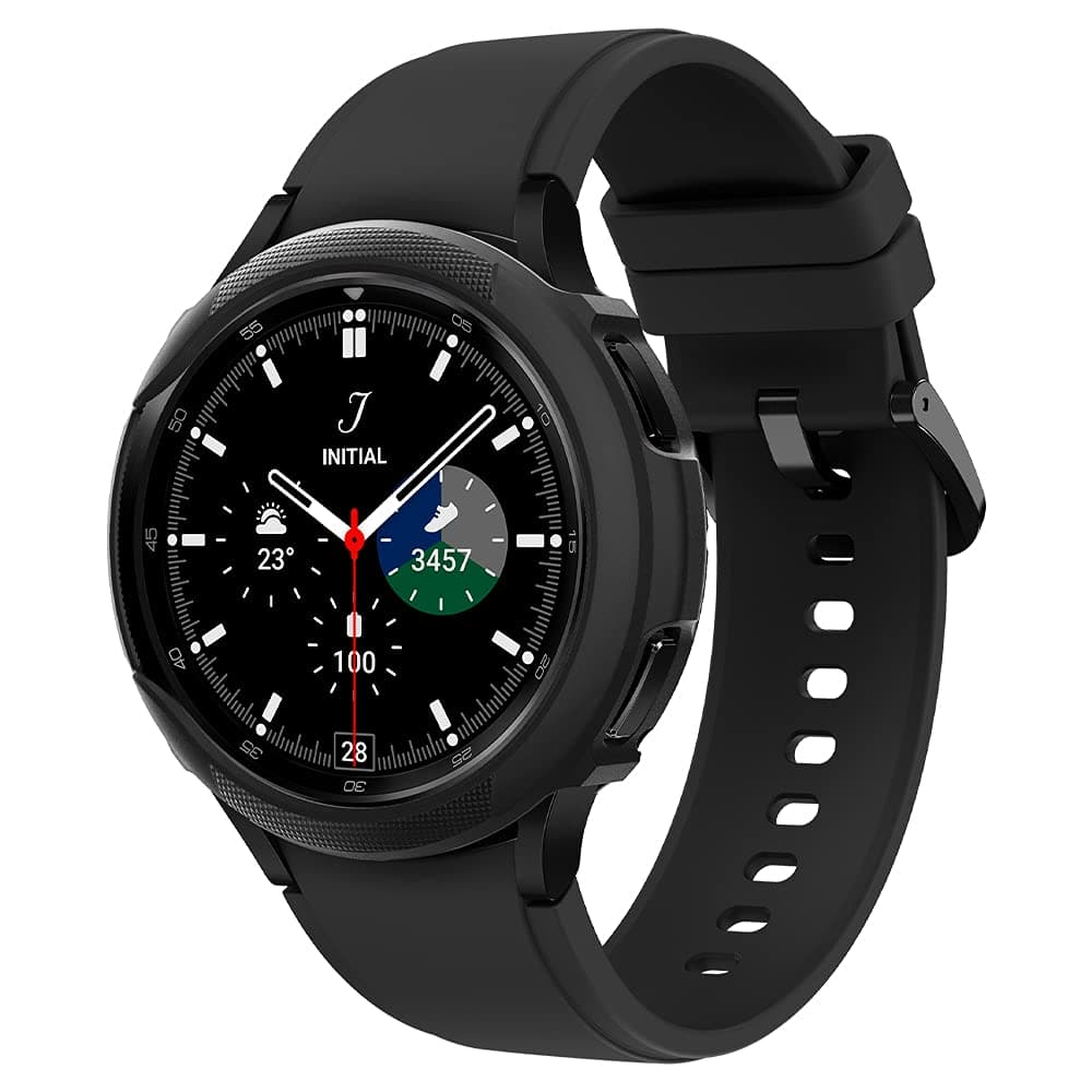 Качествен силиконов (TPU) кейс за Samsung Galaxy Watch 4 Classic 46mm - Spigen Liquid Air Case (черен)