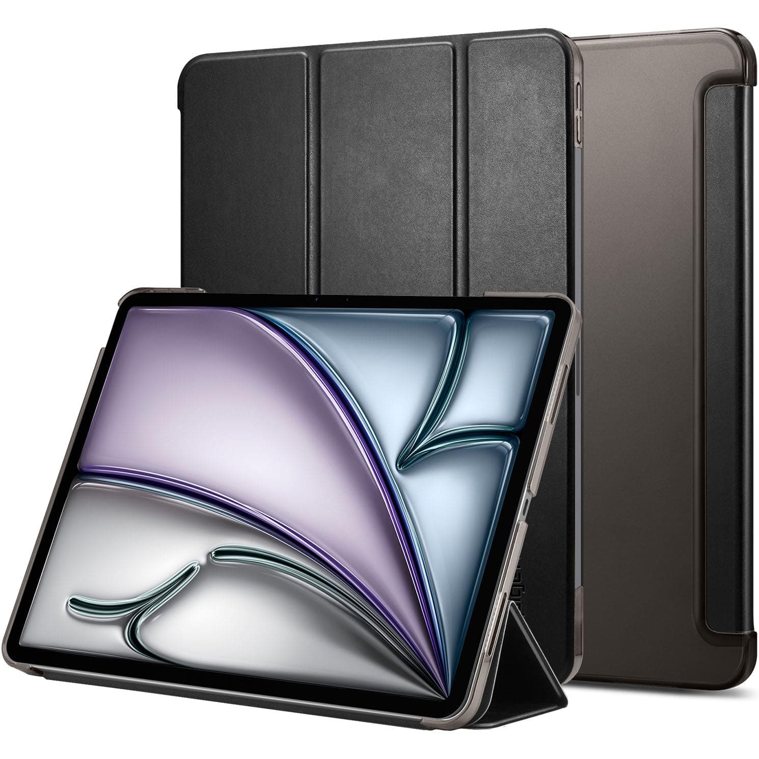 Кожен кейс и поставка за iPad Air 13 (2025), iPad Air 13 (2024) - Spigen Smart Fold Case (черен)