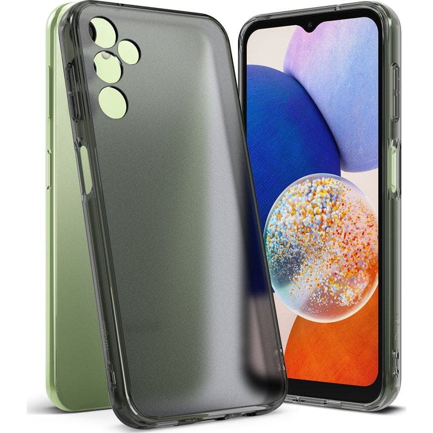 Калъф за Samsung Galaxy A14 5G, хибриден (термополиуретан и поликарбонат), Ringke Fusion Matte (RGK1780), удароустойчив, черен