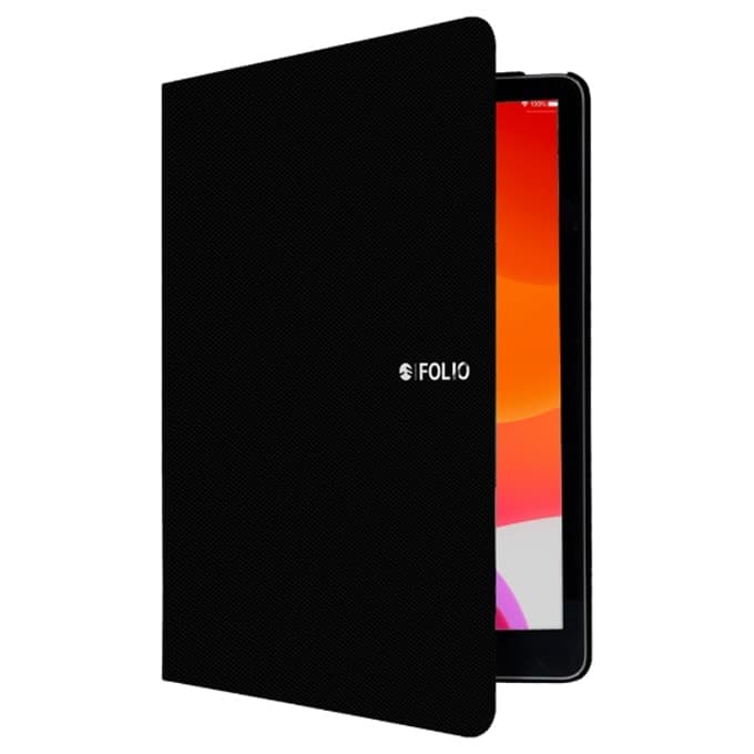 Кожен кейс с поставка и отделение за Apple Pencil за iPad 9 (2021), iPad 8 (2020), iPad 7 (2019) - SwitchEasy CoverBuddy Folio Case (черен)