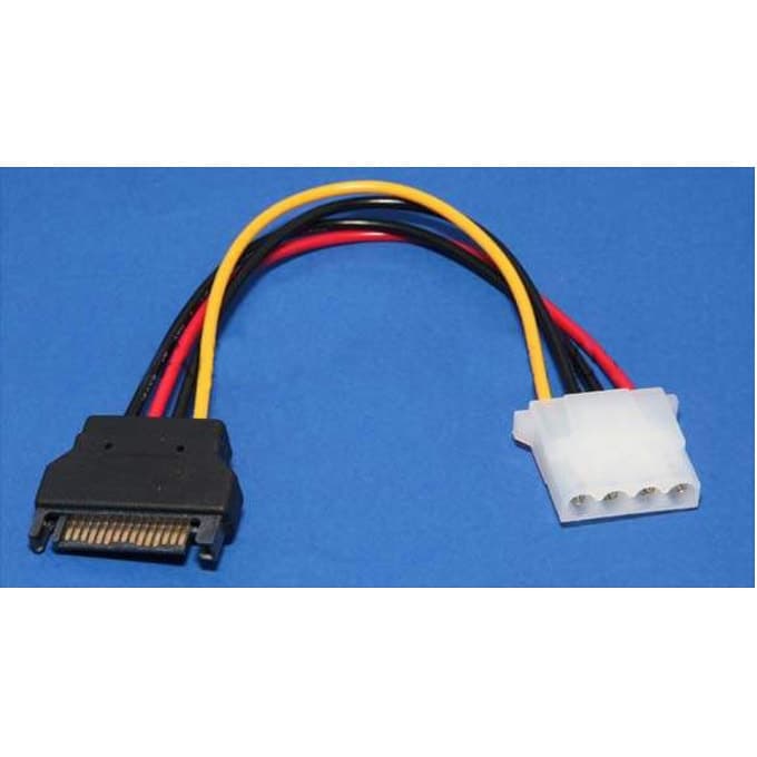 Захранващ SATA кабел VCom CE359, SATA 15pin - Molex 4pin, 0.15м
