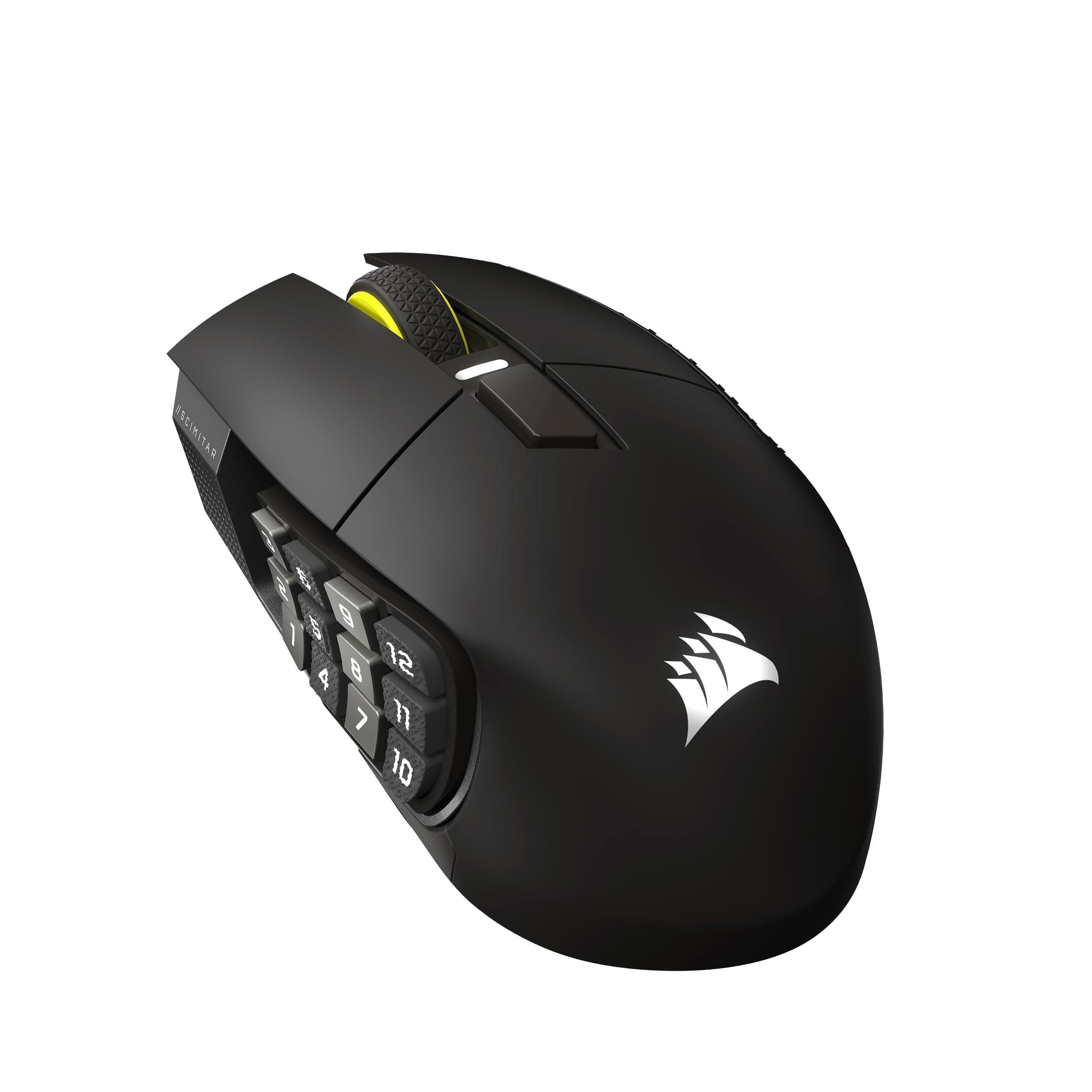 Мишка Corsair Scimitar Elite Wireless SE MMO, оптична (33 000 dpi), безжична, Bluetooth, USB, черна, 16 програмируеми бутона