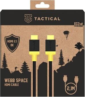Високоскоростен 8K HDMI към HDMI кабел (200 см) (черен-жълт) - Tactical Webb Space High Definition Series HDMI 2.1, 8K 60Hz Cable