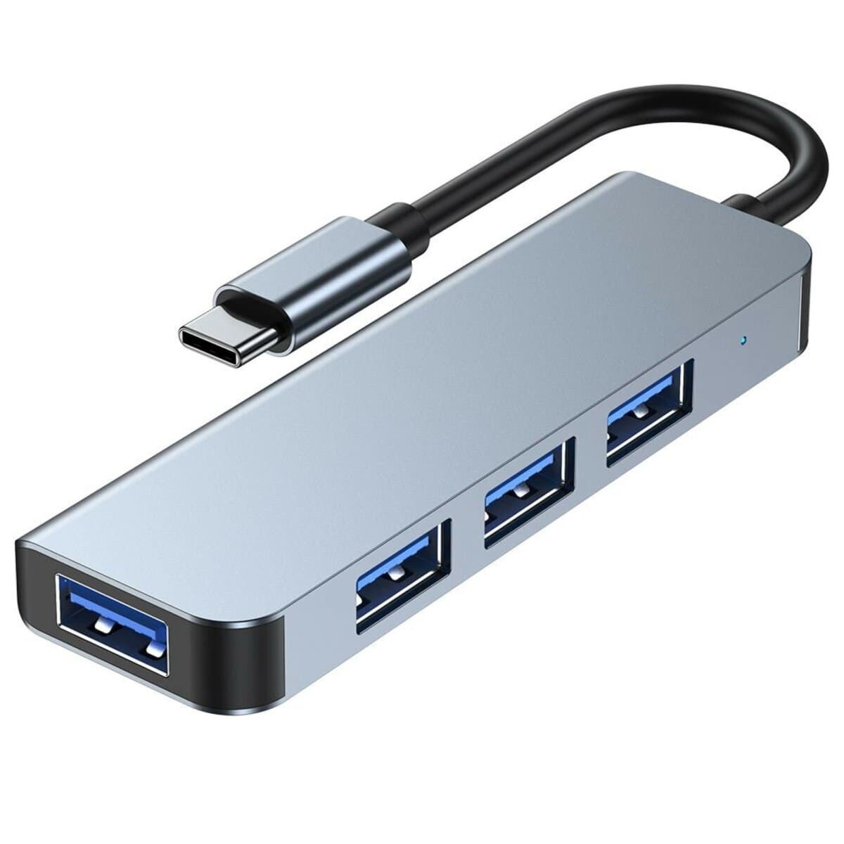 Tech-Protect USB-C Hub 4in1 v1 - USB-C хъб с 4xUSB-A порта за компютри и лаптопи с USB-C порт (тъмносив)