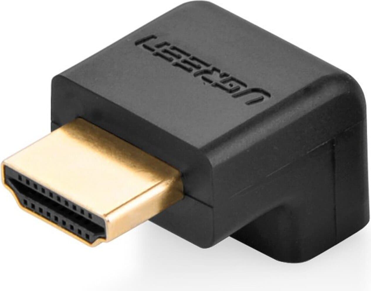Адаптер от мъжко HDMI към женско HDMI - Ugreen Angled 4K HDMI Male to HDMI Female Adapter Bottom (черен)