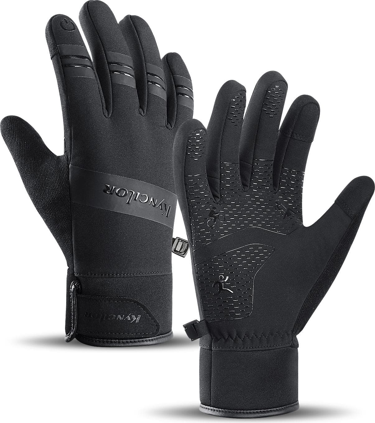 Плетени зимни ръкавици за тъч екрани - HR Insulated Winter Sport Gloves Size XL (черен)