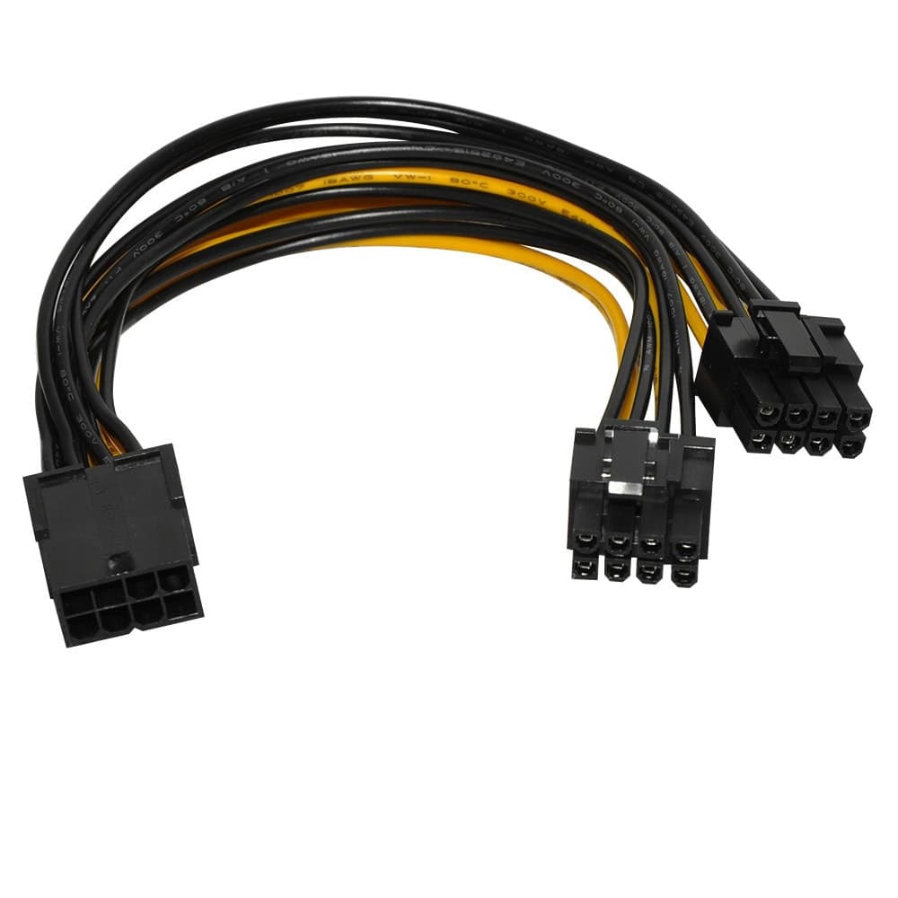 Кабел Makki MAKKI-CABLE-PCIE8-TO-2x8, от PCIe 8pin(ж) към 2x PCIe 8pin(м), 24см, подходящ за добив на криптовалути