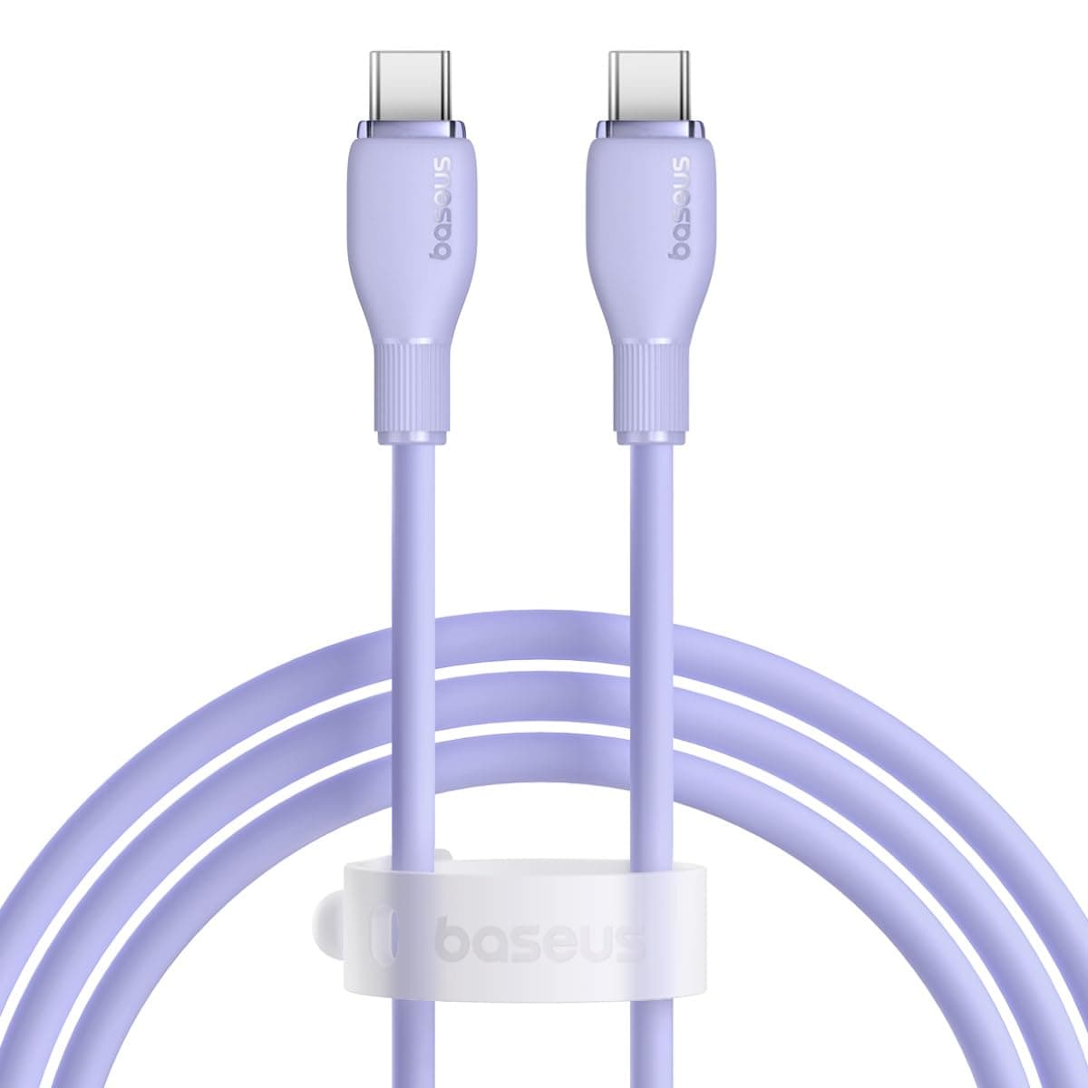 Кабел Baseus Superior Pudding Series P10355702511-00, от USB-C(м) към USB-C(м), 1.2m, 100W, лилав