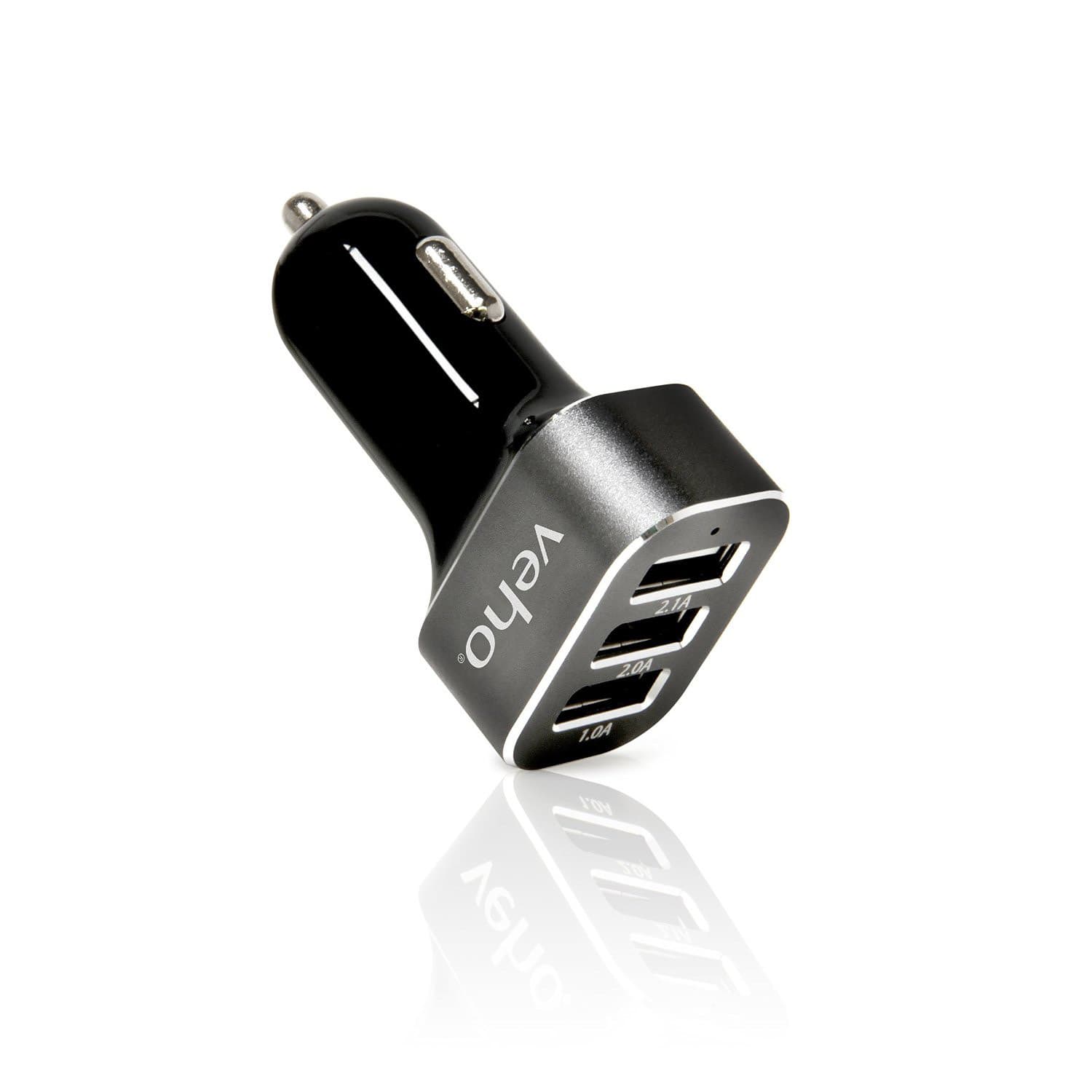 Зарядно за кола (5.1 Ампера) с 3 USB изхода за смартфони и таблети - Veho Car Charger USB 5.1A (черен)