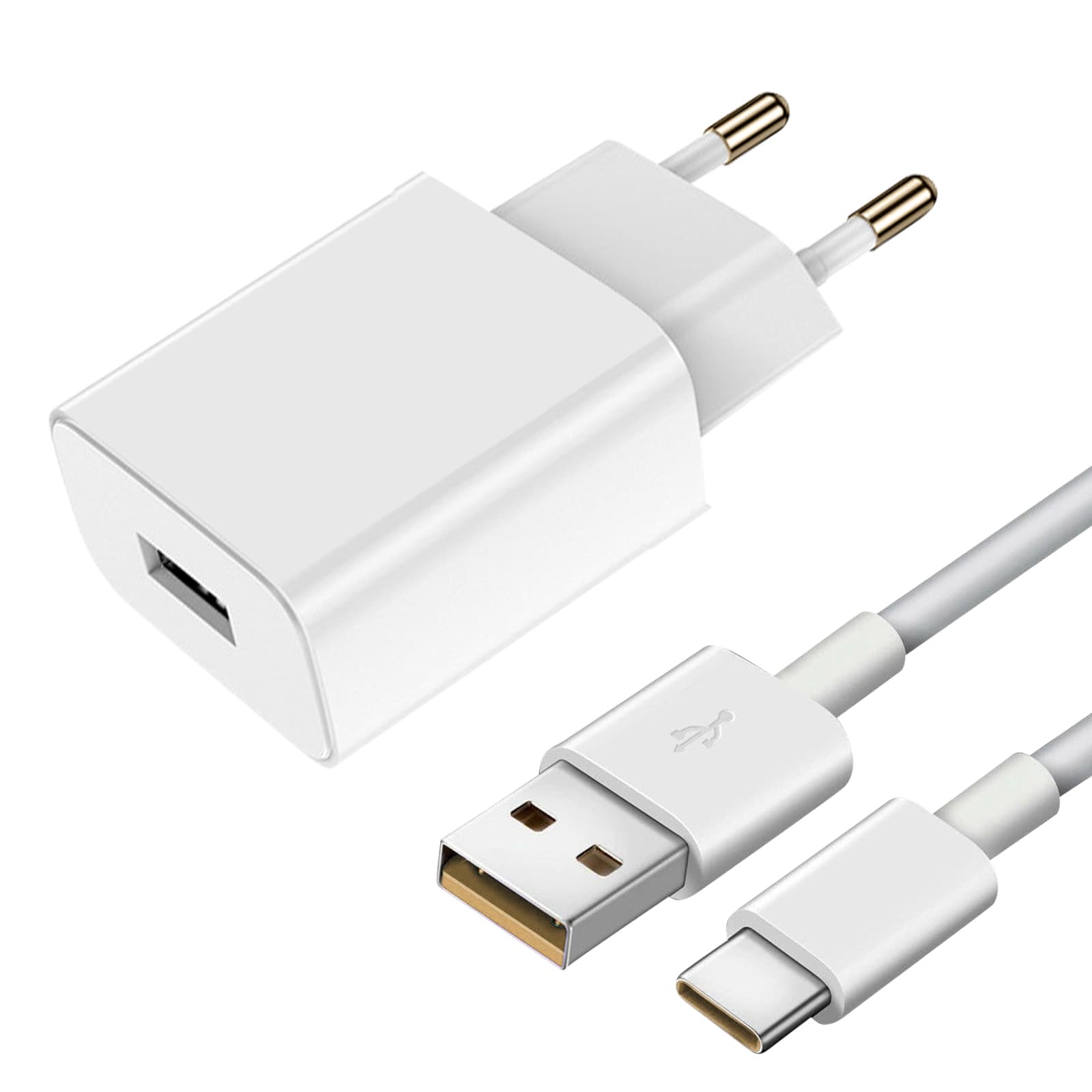 Захранване за ел. мрежа с USB-A изход и USB-C кабел за зареждане на мобилни устройства - Vivo Flash Wall Charger USB-A 33W (бял)
