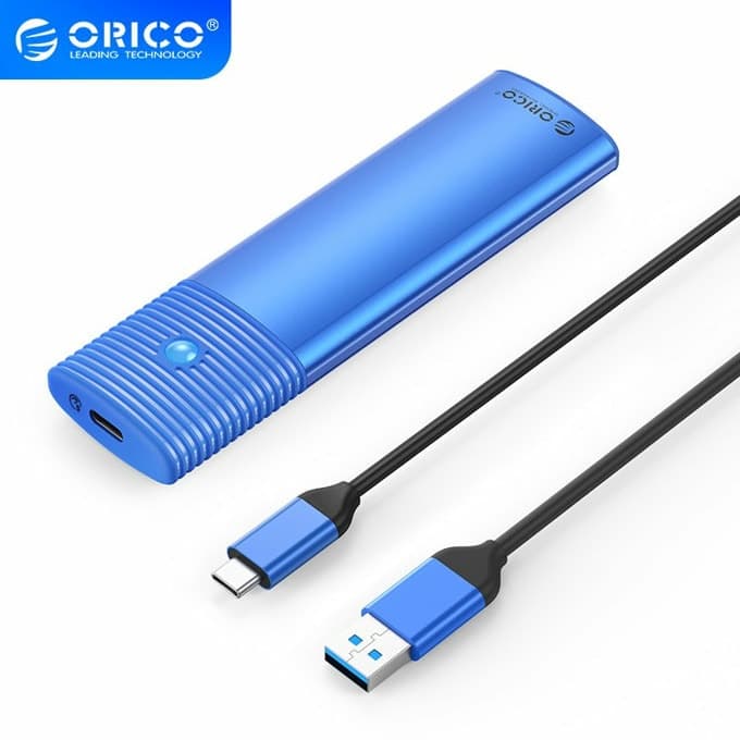 Външна кутия с USB-C за M.2 NGFF SATA SSD дискове - Orico USB-C External M.2 NGFF SSD USB 3.2 Gen 1 Enclosure (син)