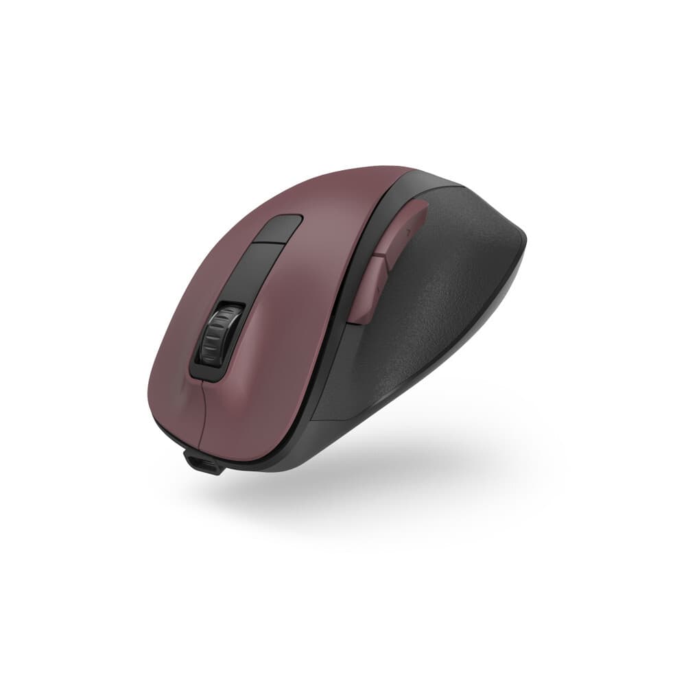 Мишка Hama MW-500 Recharge (173033), оптична (1600dpi), безжична, USB, тъмночервена, 6 бутона