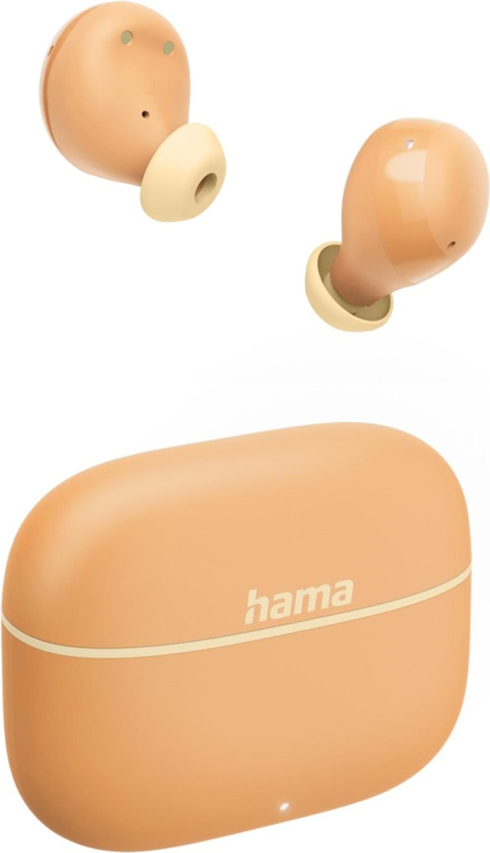 Слушалки Hama Freedom Buddy II, безжични, Bluetooth, микрофон, до 16 часа време на работа, управление с гласови асистенти Google и Siri, оранжеви