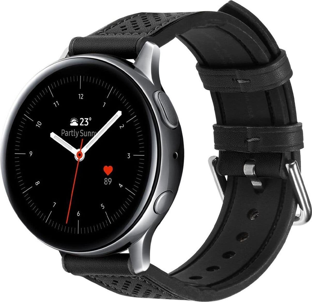 Кожена каишка за Samsung Galaxy Watch, Huawei Watch, Xiaomi, Garmin и други часовници с 20мм захват - Spigen Retro Fit Band 20mm (черен)