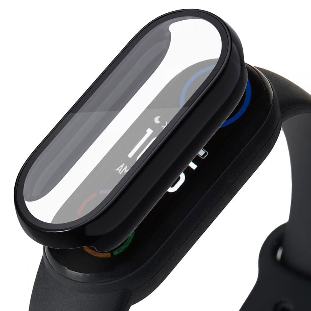 Качествен твърд кейс с вграден стъклен протектор за дисплея на Xiaomi Mi Band - Tech-Protect Defense 360 Case (черен)
