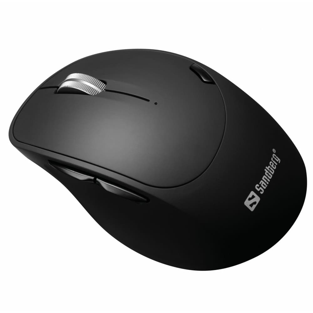 Мишка Sandberg SNB-631-02, оптична (1600 dpi), безжична, Bluetooth, USB, черна, 6 бутона
