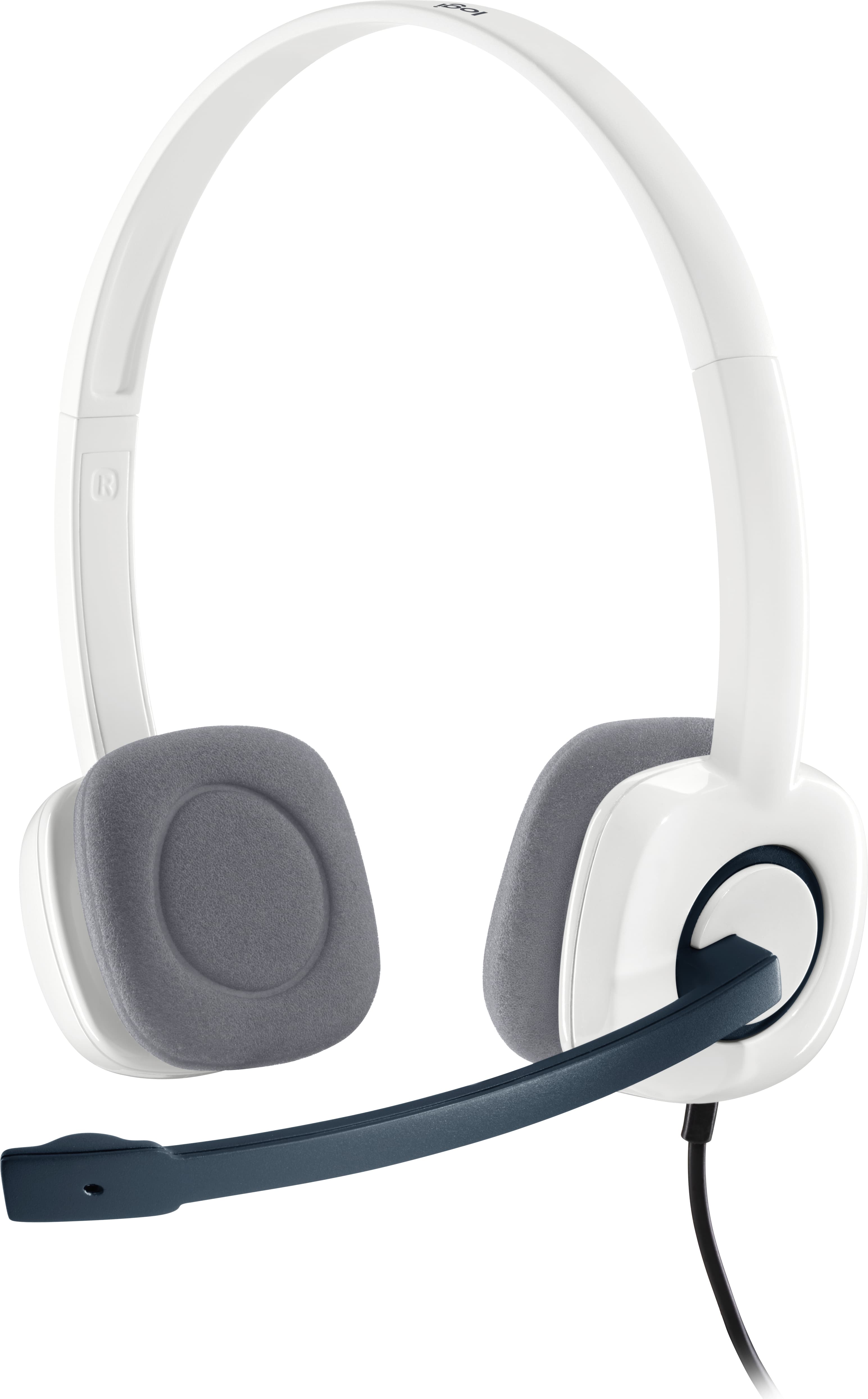 Слушалки Logitech Stereo H150, микрофон, бели