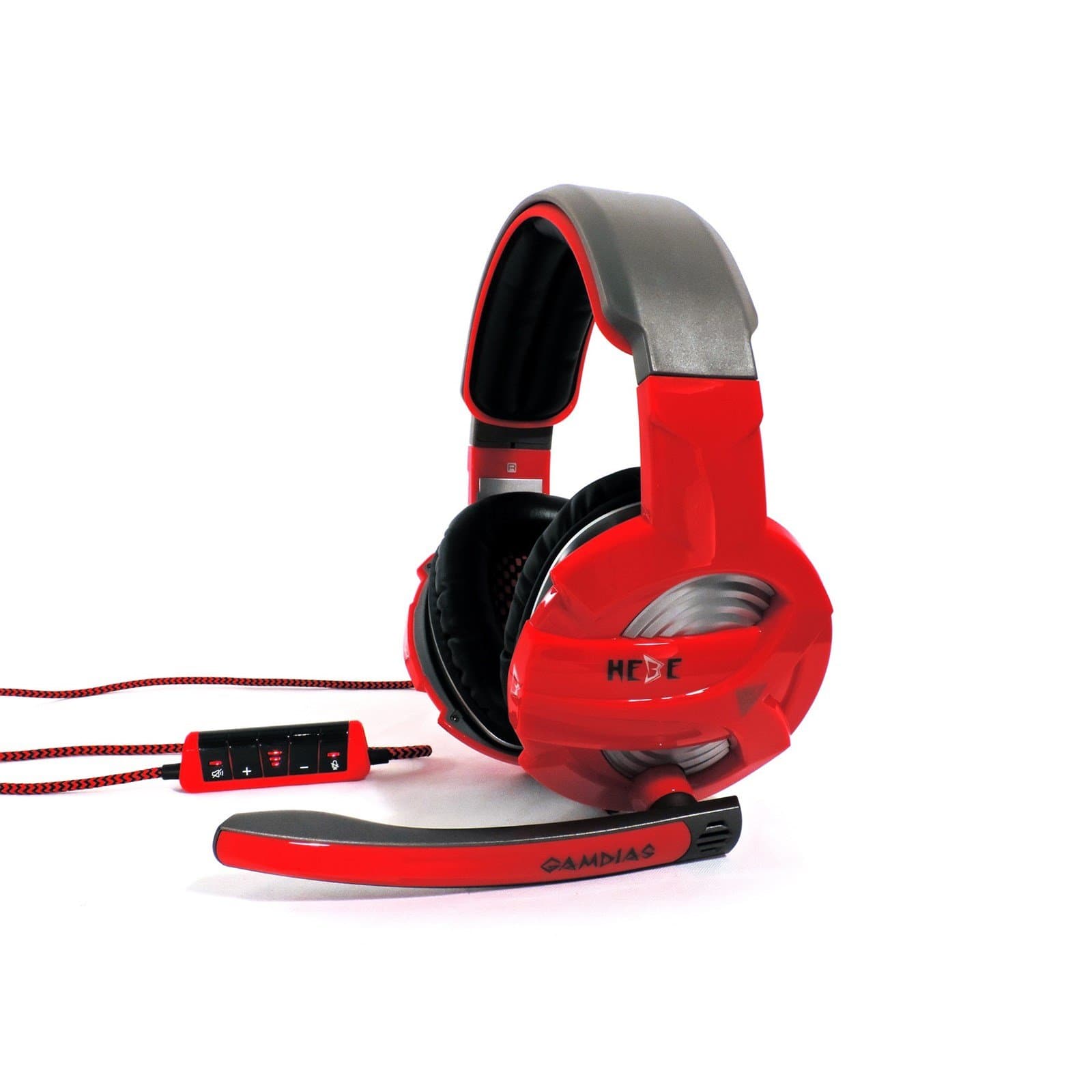 Слушалки Gamdias HEBE GHS2300, гейминг, микрофон, червени/черни, USB
