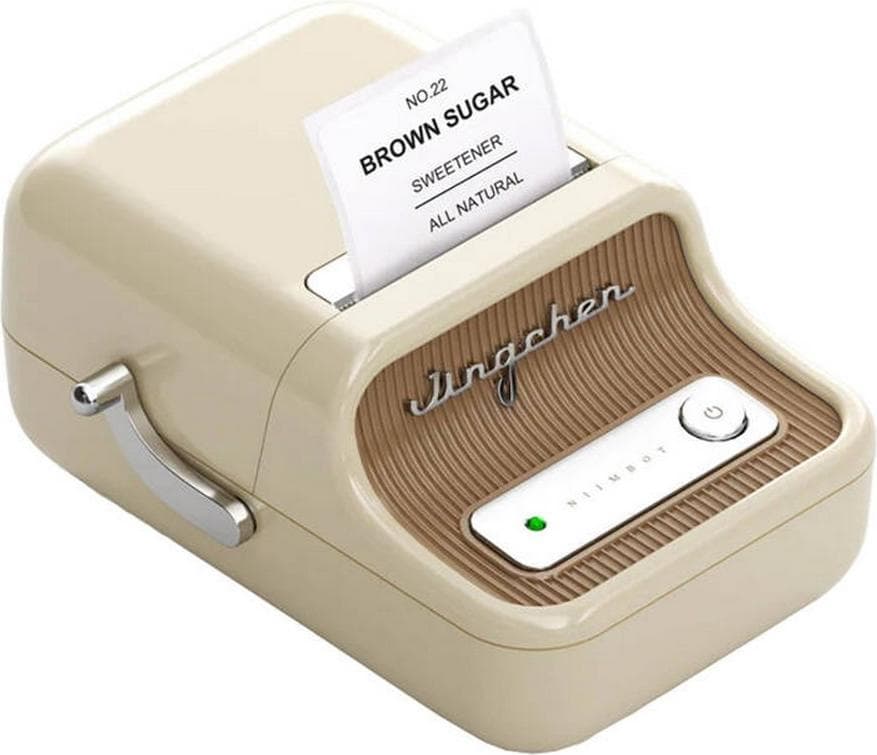 Безжичен термопринтер за етикети - Niimbot B21 Portable Label Printer (кремав)