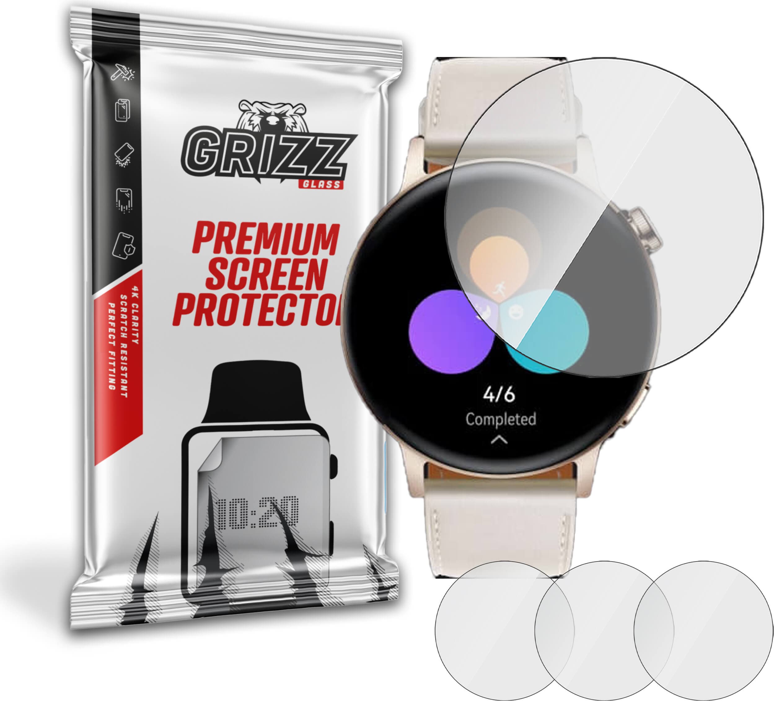 Хибридно защитно покритие за дисплея на Huawei Watch GT 3 42мм - GrizzGlass Hydrofilm Screen Protector (прозрачен)