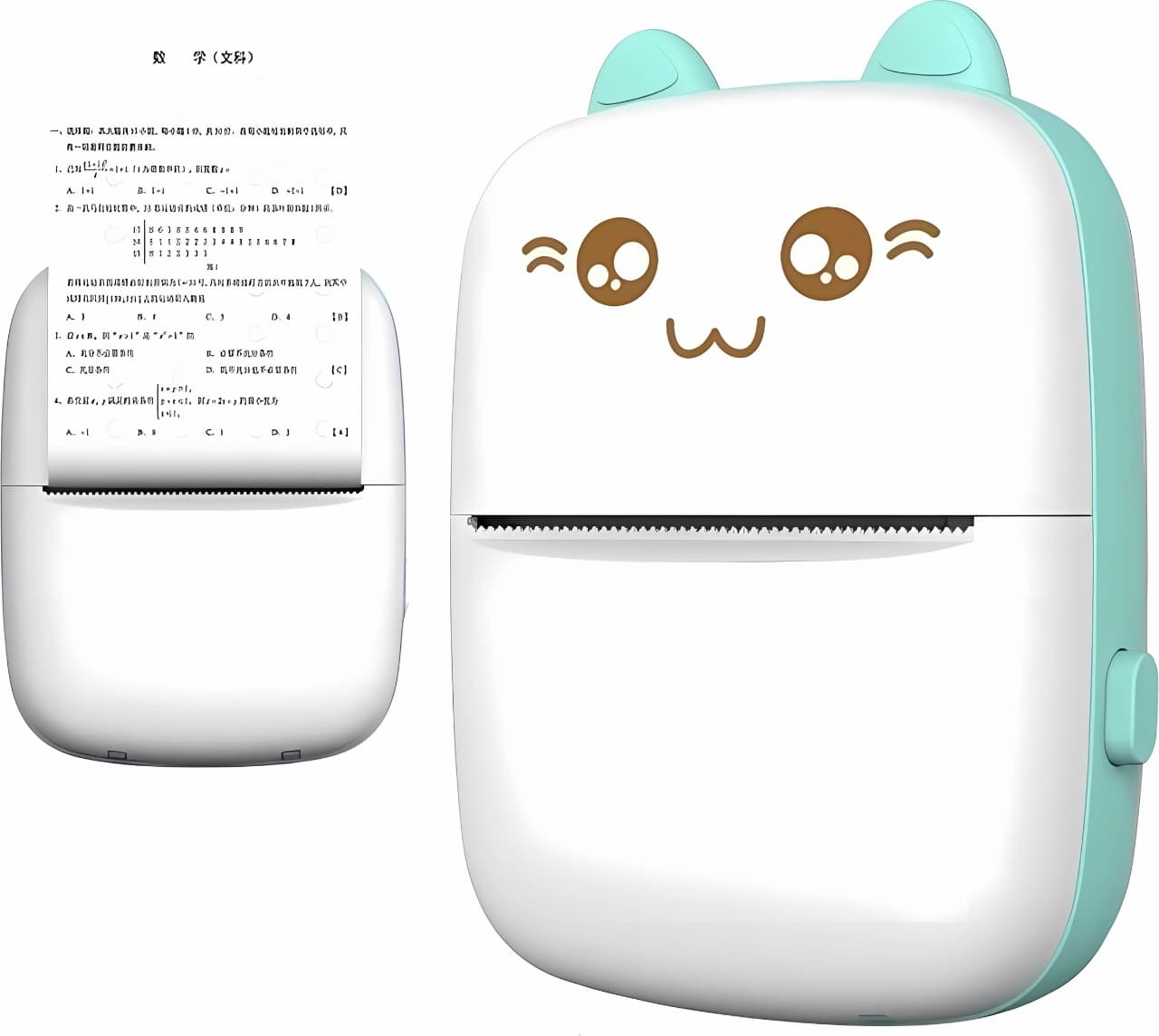 Безжичен детски термопринтер с камера - Mini Cat Portable Thermal Printer HURC9 (бял-син)