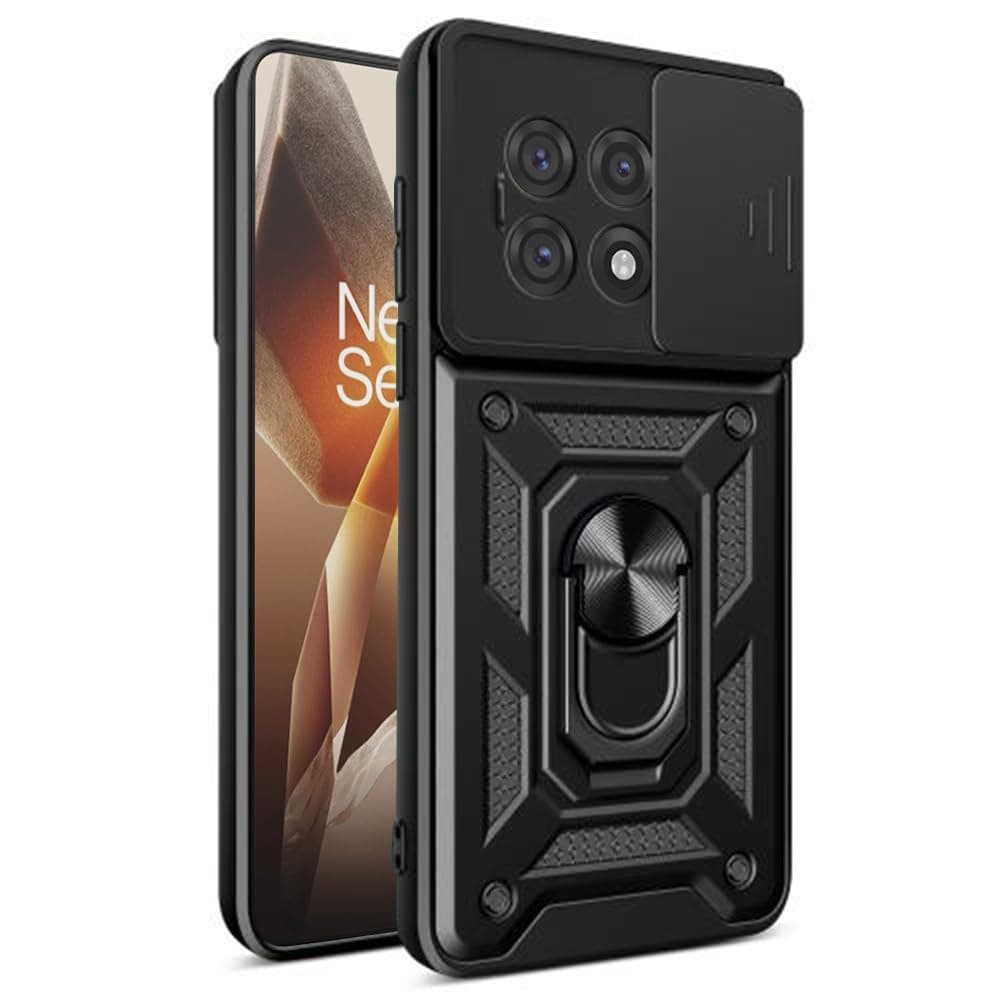 Хибриден удароустойчив кейс с пръстен против изпускане за OnePlus 13R - Techsuit CamShield Case (черен)