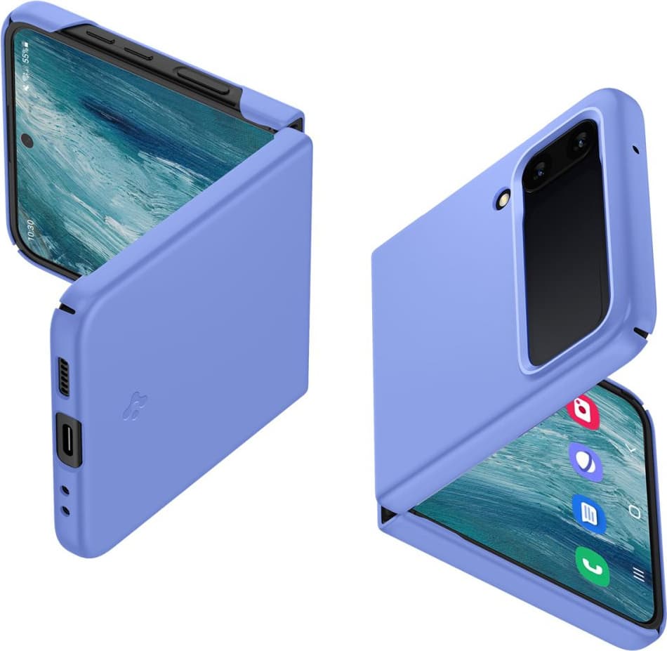 Качествен поликарбонатов кейс за Samsung Galaxy Z Flip 4 - Spigen AirSkin Case (син)