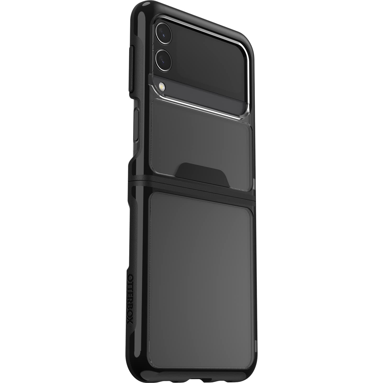 Удароустойчив хибриден кейс за Samsung Galaxy Z Flip 3 5G - Otterbox Symmetry Flex Case (черен-прозрачен)