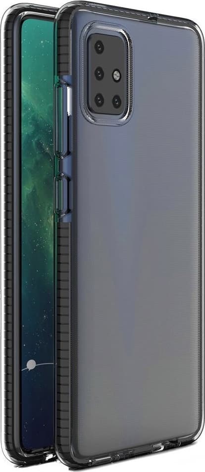 Силиконов (TPU) калъф за Samsung Galaxy A21s (прозрачен-черен) - Spring TPU Gel Cover Case